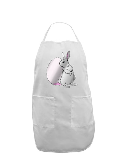 Easter Bunny and Egg Metallic - Silver Adult Apron by TooLoud-Bib Apron-TooLoud-White-One-Size-Davson Sales