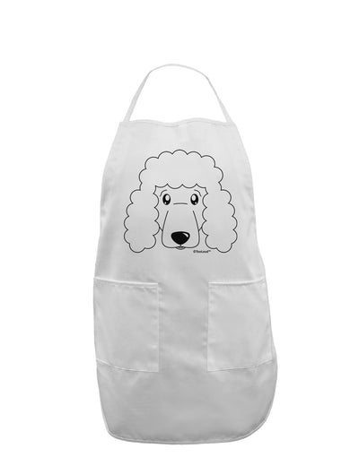 Cute Poodle Dog - White Adult Apron by TooLoud-Bib Apron-TooLoud-White-One-Size-Davson Sales