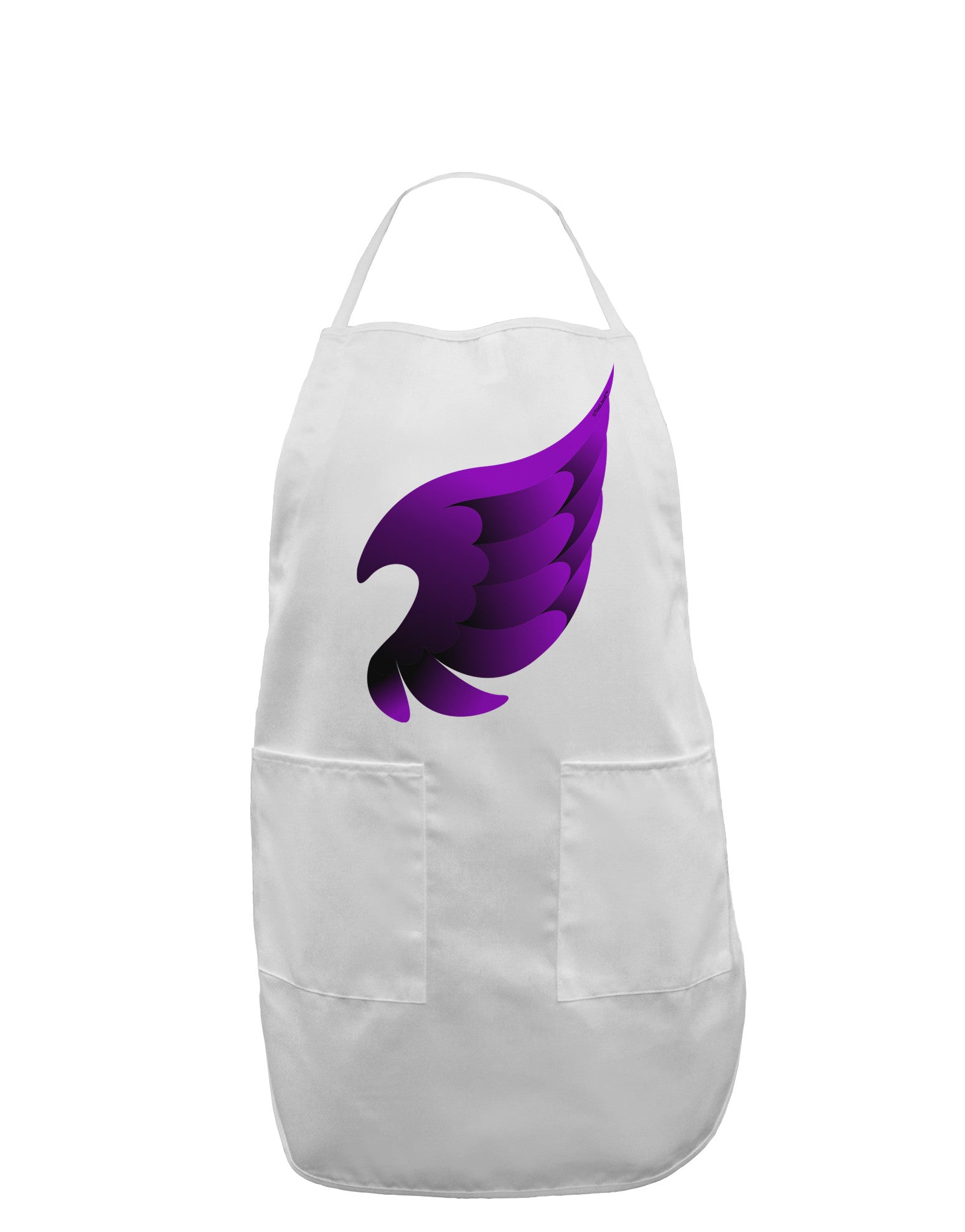 Cute Single Dark Angel Wing Black and Purple Adult Apron-Bib Apron-TooLoud-White-One-Size-Davson Sales