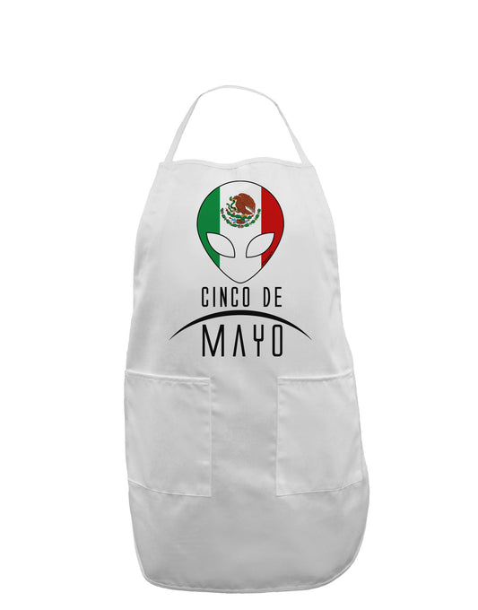 Mexican Extraterrestrial Text Adult Apron-Bib Apron-TooLoud-White-One-Size-Davson Sales