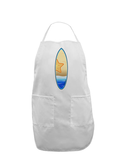 Starfish Surfboard Adult Apron by TooLoud-Bib Apron-TooLoud-White-One-Size-Davson Sales