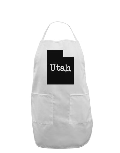 Utah - United States Shape Adult Apron by TooLoud-Bib Apron-TooLoud-White-One-Size-Davson Sales