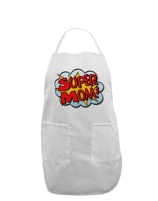 Super Mom - Superhero Comic Style Adult Apron-Bib Apron-TooLoud-White-One-Size-Davson Sales