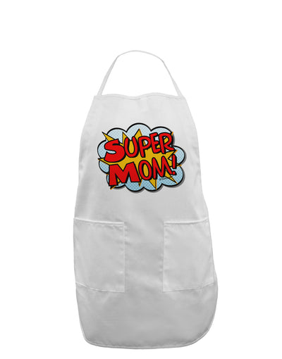 Super Mom - Superhero Comic Style Adult Apron-Bib Apron-TooLoud-White-One-Size-Davson Sales