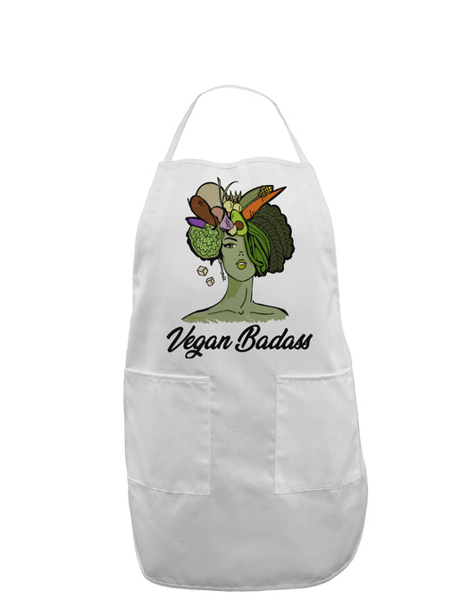 Vegan Badass Adult Apron-Bib Apron-TooLoud-White-One-Size-Davson Sales