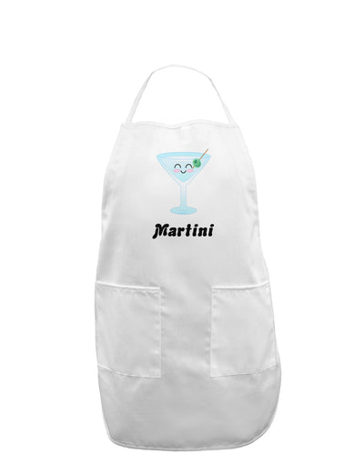 Cute Martini Text Adult Apron-Bib Apron-TooLoud-White-One-Size-Davson Sales