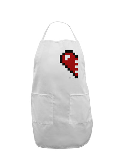 Couples Pixel Heart Design - Left Adult Apron by TooLoud-Bib Apron-TooLoud-White-One-Size-Davson Sales