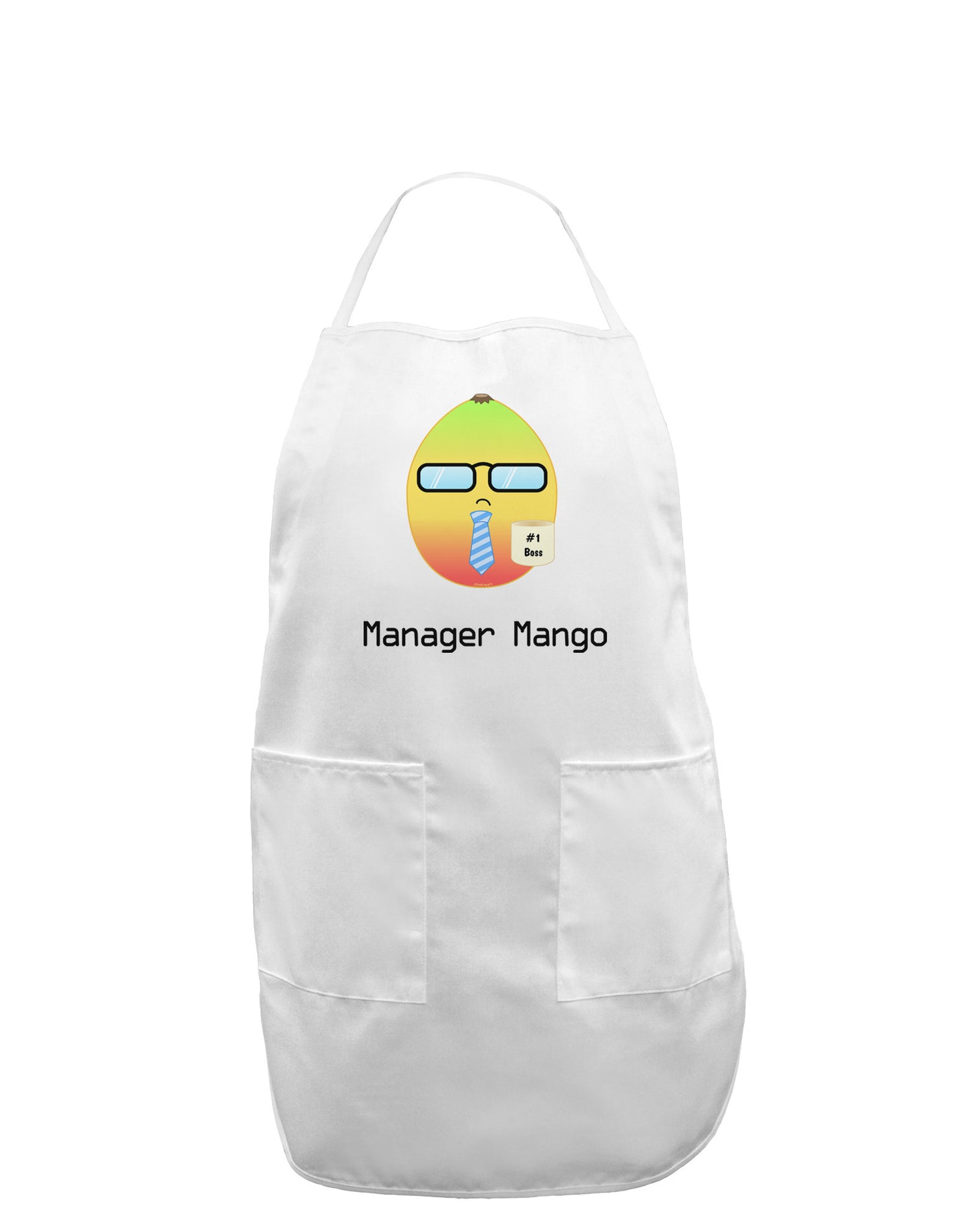 Manager Mango Text Adult Apron-Bib Apron-TooLoud-White-One-Size-Davson Sales