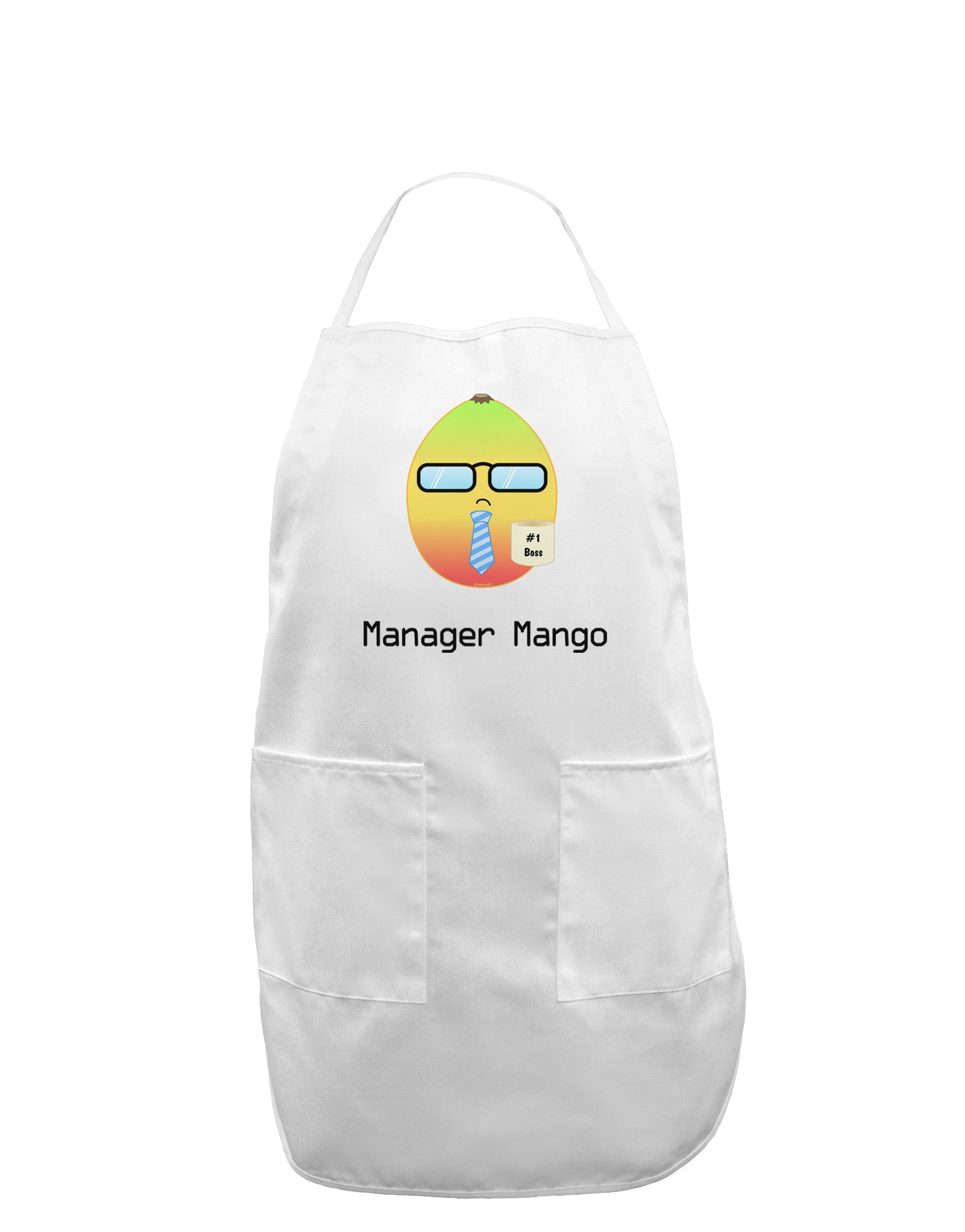 Manager Mango Text Adult Apron-Bib Apron-TooLoud-White-One-Size-Davson Sales
