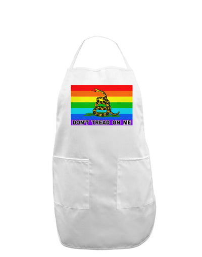 LGBT Rainbow Gadsden Flag Freedom Adult Apron-Bib Apron-TooLoud-White-One-Size-Davson Sales