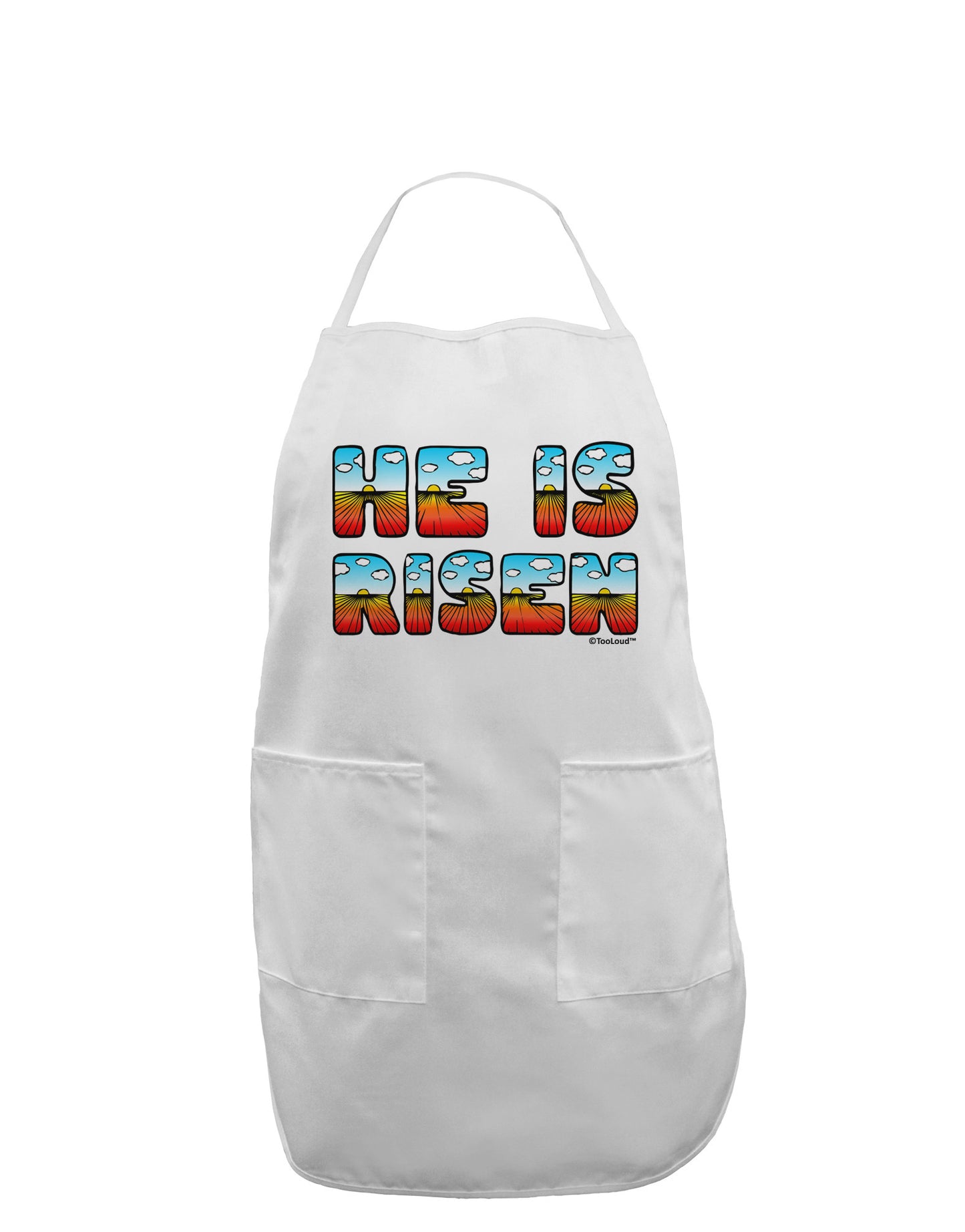 He Is Risen - Easter - Sunrise Letters Adult Apron-Bib Apron-TooLoud-White-One-Size-Davson Sales