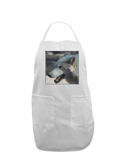 TooLoud White Wolf Face Adult Apron-Bib Apron-TooLoud-White-One-Size-Davson Sales