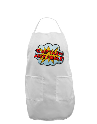 Captain Awesome - Superhero Style Adult Apron by TooLoud-Bib Apron-TooLoud-White-One-Size-Davson Sales