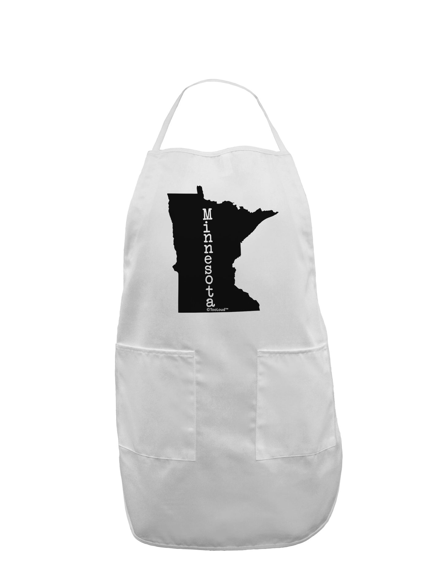 Minnesota - United States Shape Adult Apron-Bib Apron-TooLoud-White-One-Size-Davson Sales