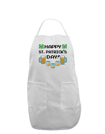 Pixel Happy St Patricks Day Adult Apron-Bib Apron-TooLoud-White-One-Size-Davson Sales