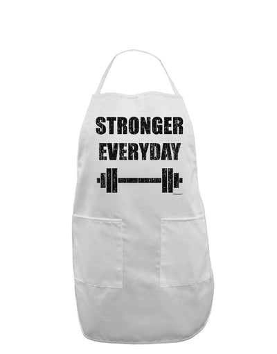 Stronger Everyday Gym Workout Adult Apron-Bib Apron-TooLoud-White-One-Size-Davson Sales