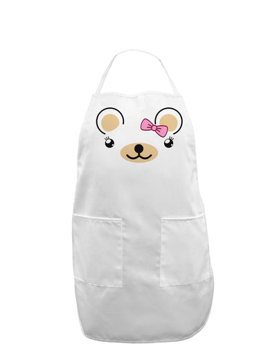 Kyu-T Ears - Beartholomea Girl Teddy Bear Adult Apron-Bib Apron-TooLoud-White-One-Size-Davson Sales