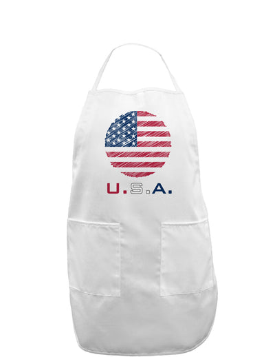 American Flag Scribble Adult Apron-Bib Apron-TooLoud-White-One-Size-Davson Sales