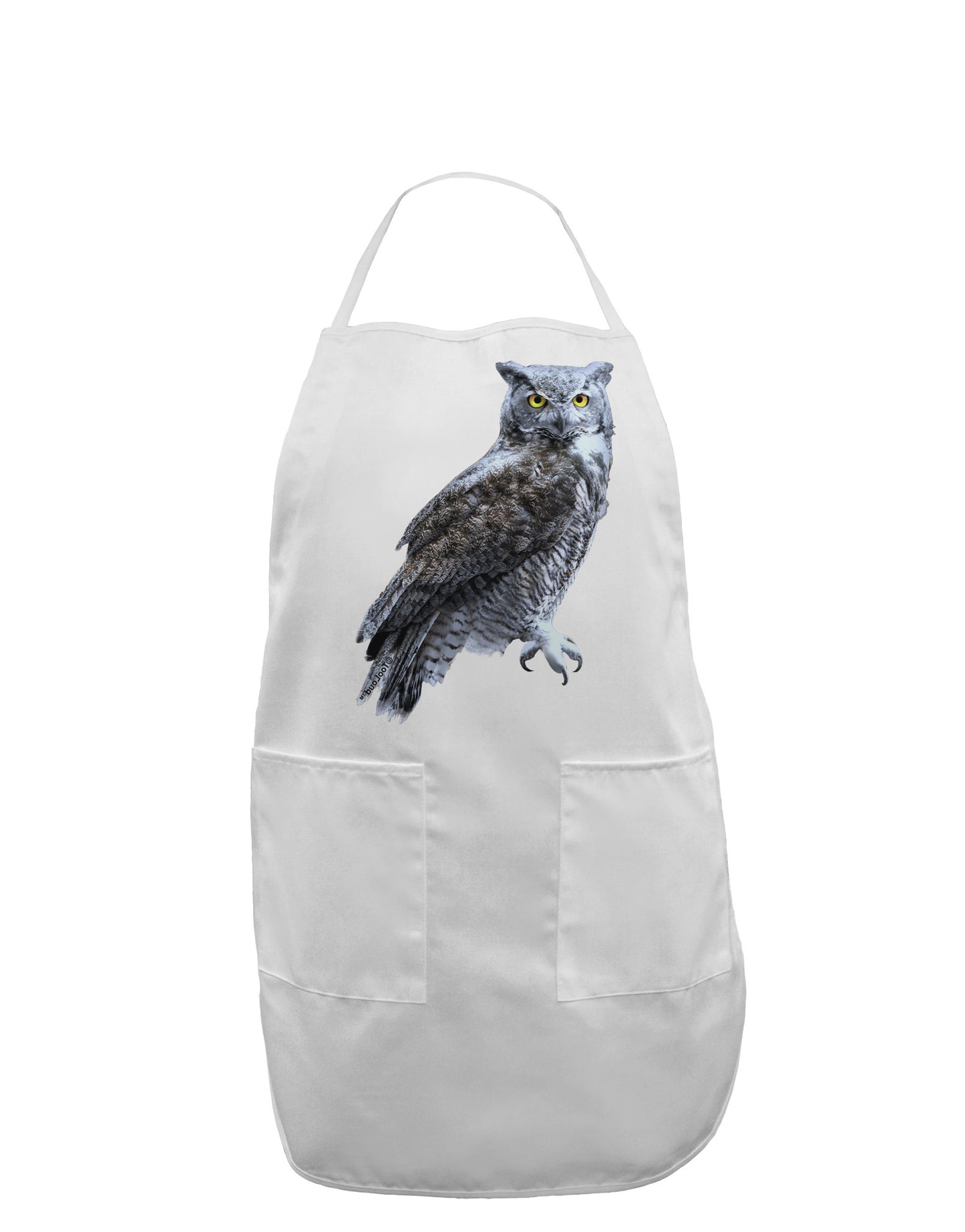 Great Horned Owl Photo Adult Apron-Bib Apron-TooLoud-White-One-Size-Davson Sales