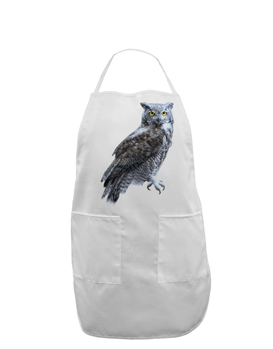 Great Horned Owl Photo Adult Apron-Bib Apron-TooLoud-White-One-Size-Davson Sales