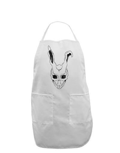Scary Bunny Face White Distressed Adult Apron-Bib Apron-TooLoud-White-One-Size-Davson Sales
