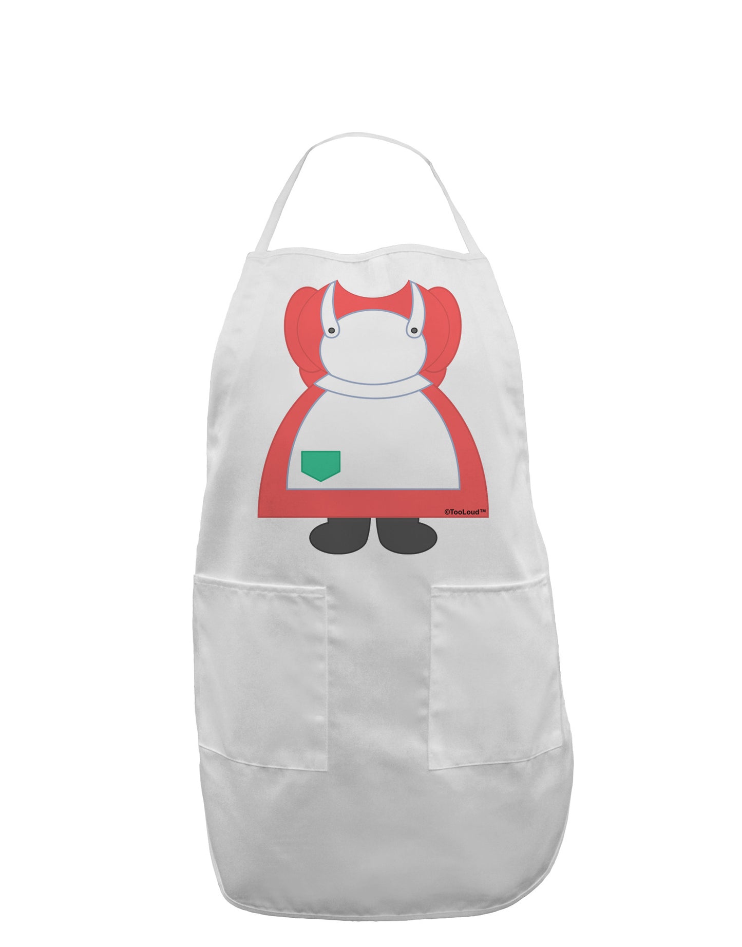 Mrs Santa Claus Character Body Christmas Adult Apron-Bib Apron-TooLoud-White-One-Size-Davson Sales
