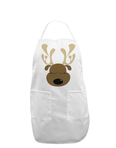 Cute Reindeer Face Christmas Adult Apron-Bib Apron-TooLoud-White-One-Size-Davson Sales