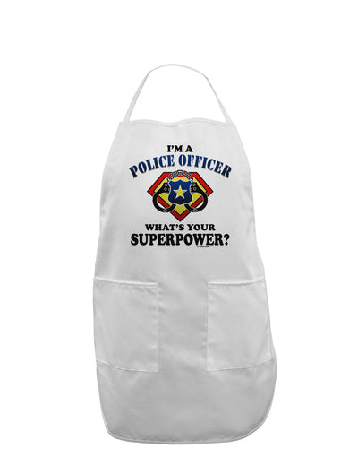 Police Officer - Superpower Adult Apron-Bib Apron-TooLoud-White-One-Size-Davson Sales