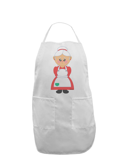 Cute Mrs Santa Claus Christmas Adult Apron-Bib Apron-TooLoud-White-One-Size-Davson Sales