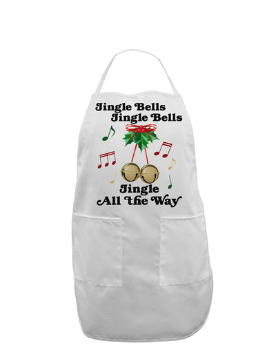 Jingle Bells All the way Adult Apron-Bib Apron-TooLoud-White-One-Size-Davson Sales