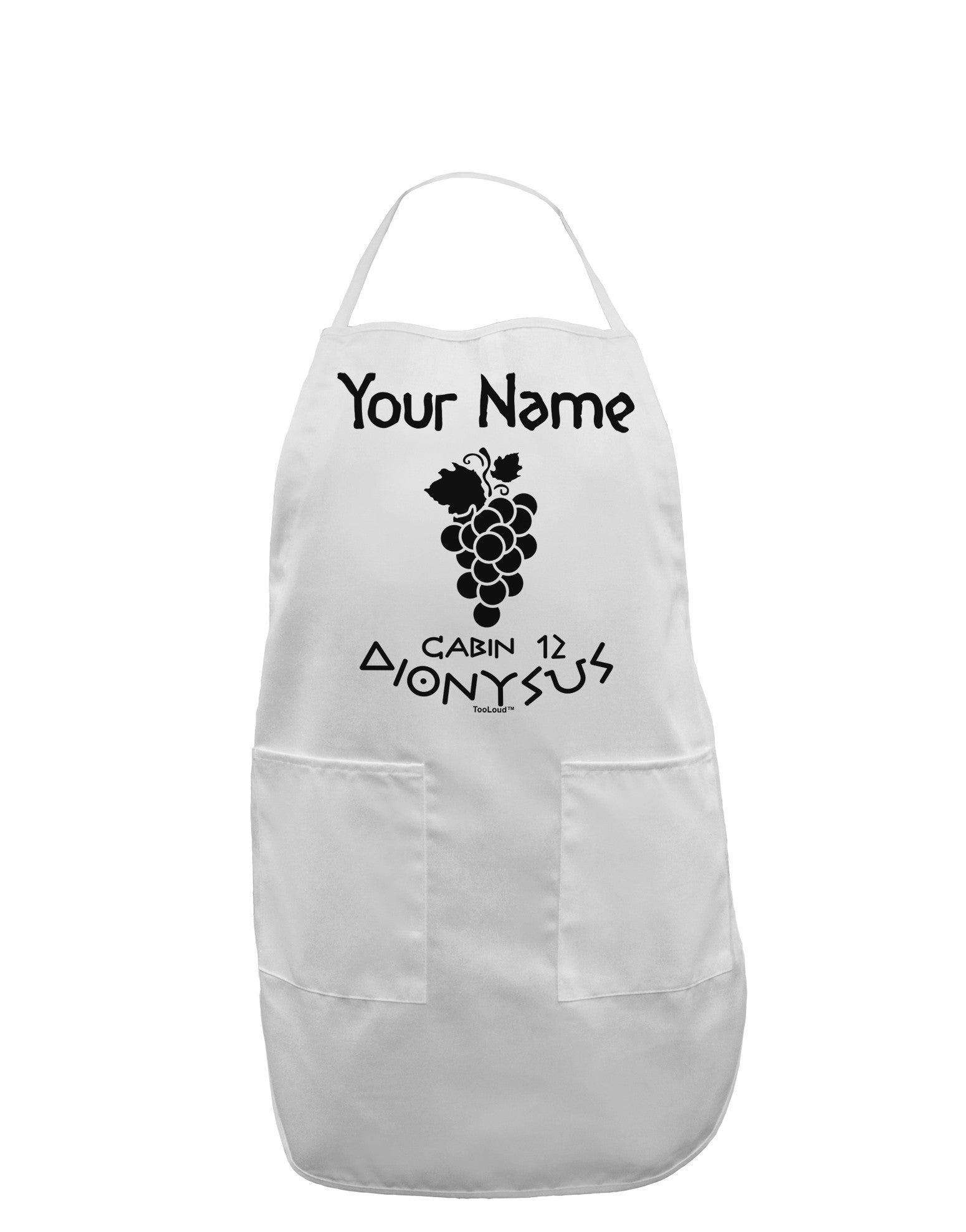 Personalized Cabin 12 Dionysus Adult Apron by-Bib Apron-TooLoud-White-One-Size-Davson Sales