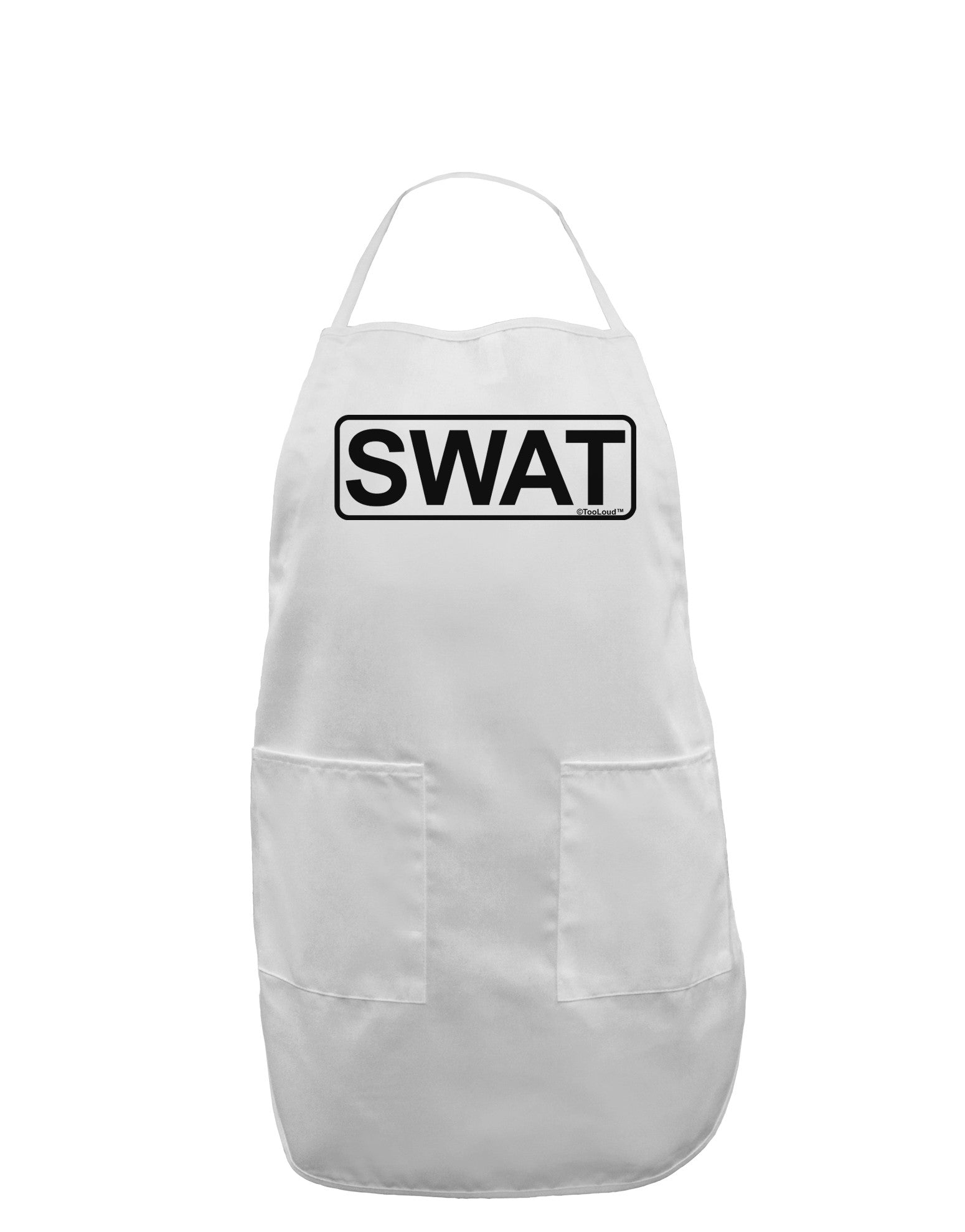 SWAT Team Logo - Text Adult Apron by TooLoud-Bib Apron-TooLoud-White-One-Size-Davson Sales