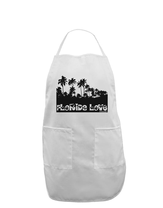Florida Love - Palm Trees Cutout Design Adult Apron by TooLoud-Bib Apron-TooLoud-White-One-Size-Davson Sales
