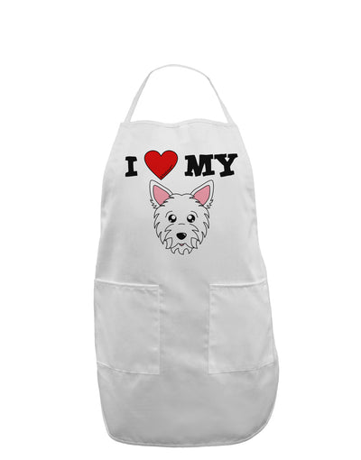 I Heart My - Cute Westie Dog Adult Apron by TooLoud-Bib Apron-TooLoud-White-One-Size-Davson Sales