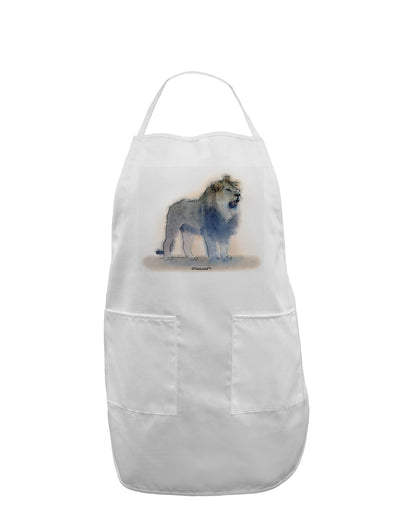 Lion Watercolor B Adult Apron-Bib Apron-TooLoud-White-One-Size-Davson Sales