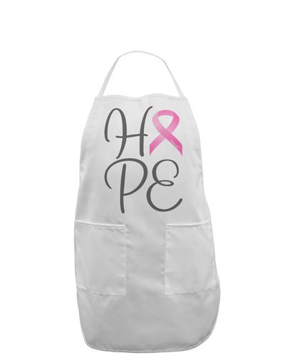 Hope - Breast Cancer Awareness Ribbon Adult Apron-Bib Apron-TooLoud-White-One-Size-Davson Sales