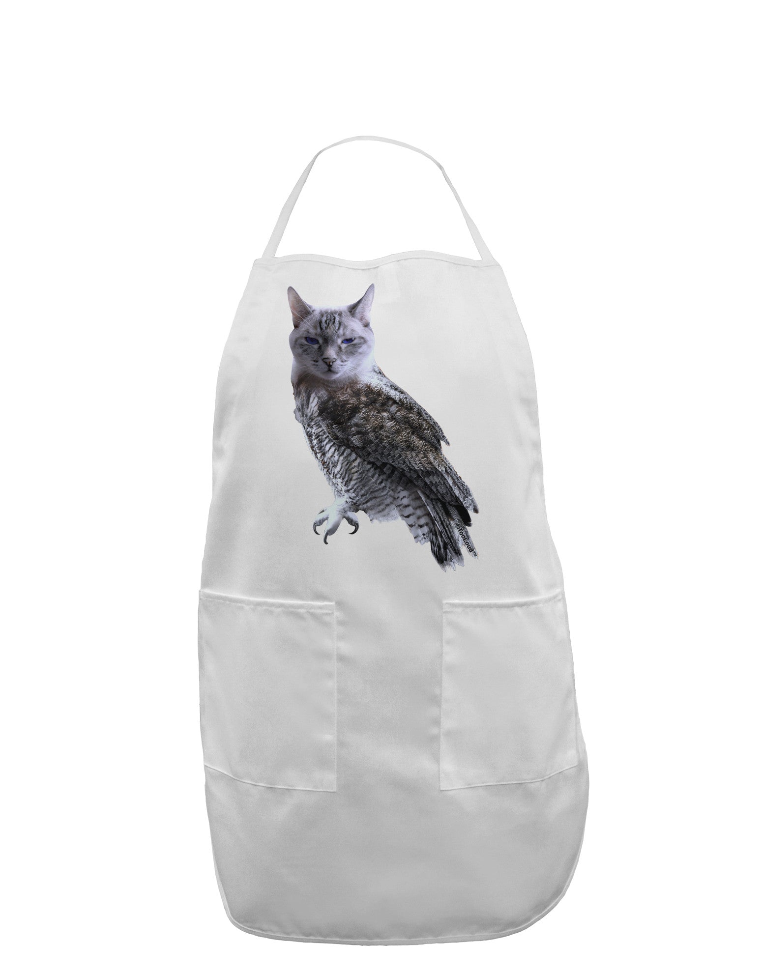 Lucky Cat Owl Adult Apron-Bib Apron-TooLoud-White-One-Size-Davson Sales