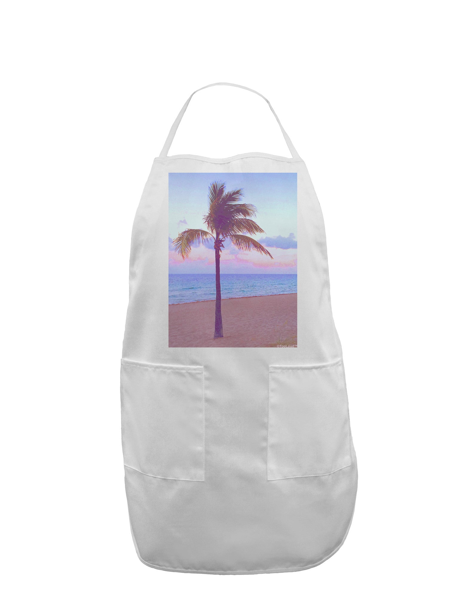 Palm Tree Beach Filter Adult Apron-Bib Apron-TooLoud-White-One-Size-Davson Sales