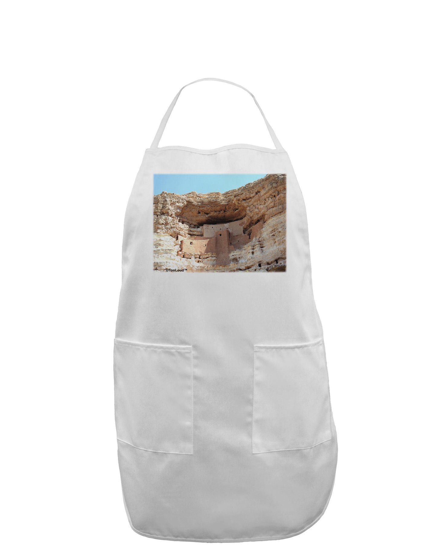 Montezuma Castle Arizona Adult Apron-Bib Apron-TooLoud-White-One-Size-Davson Sales