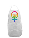 Rainbow Distressed Feminism Symbol Adult Apron-Bib Apron-TooLoud-White-One-Size-Davson Sales