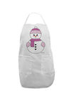 Cute Girl Snowman - Christmas Adult Apron by TooLoud-Bib Apron-TooLoud-White-One-Size-Davson Sales