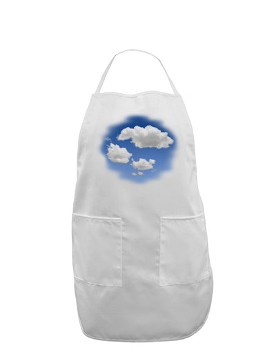 Blue Sky Puffy Clouds Adult Apron-Bib Apron-TooLoud-White-One-Size-Davson Sales