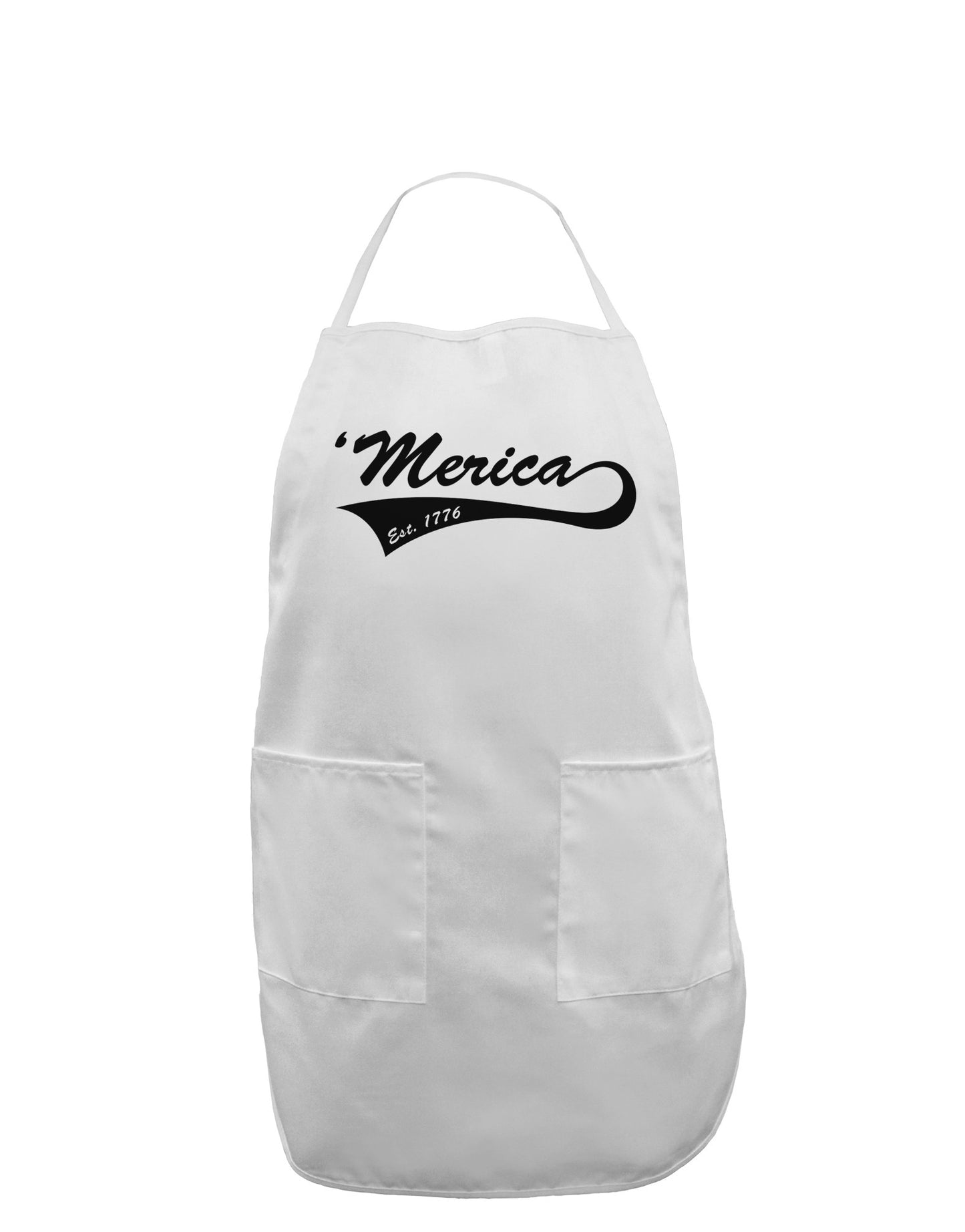 Merica Established 1776 Adult Apron by TooLoud-Bib Apron-TooLoud-White-One-Size-Davson Sales