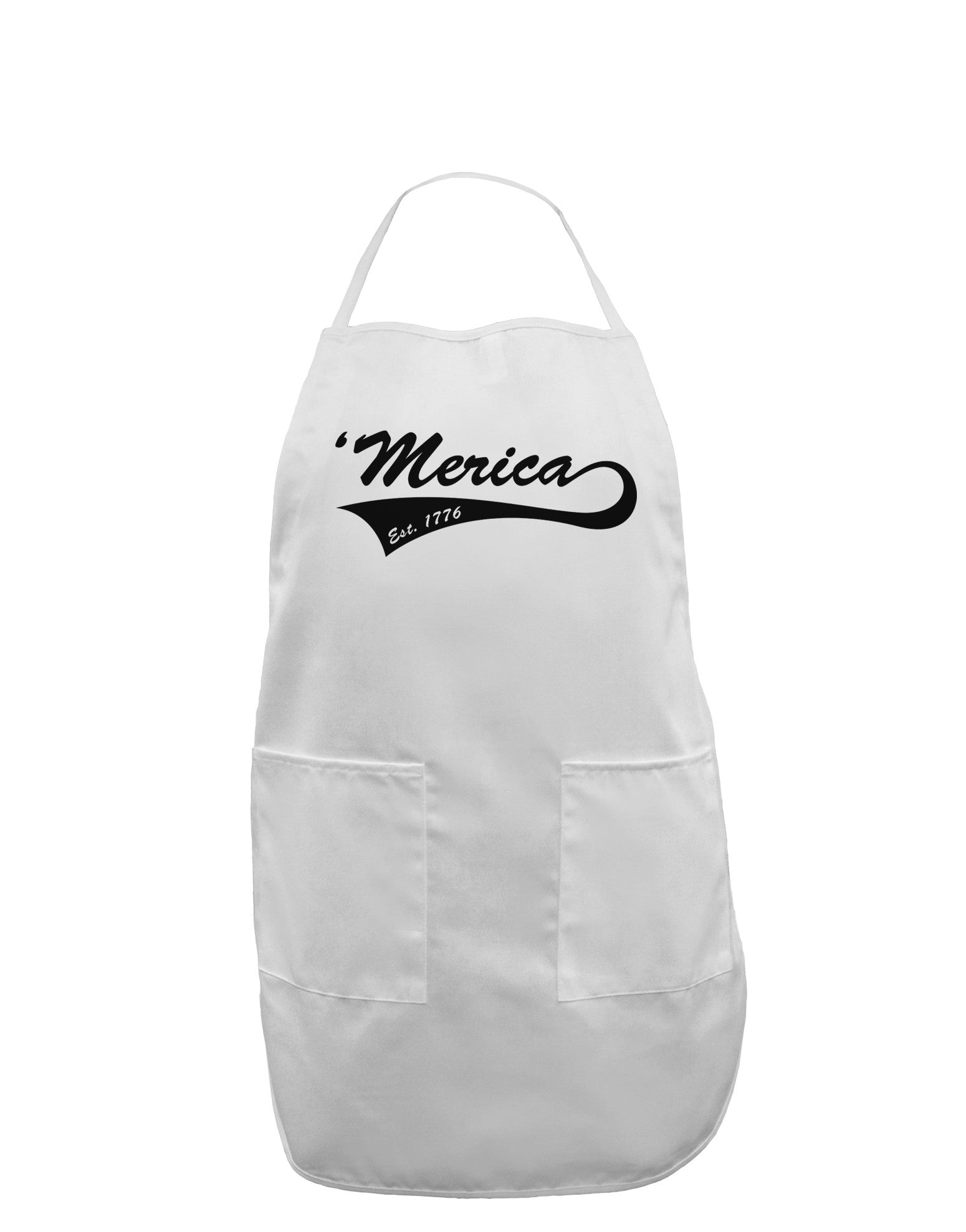 Merica Established 1776 Adult Apron by TooLoud-Bib Apron-TooLoud-White-One-Size-Davson Sales