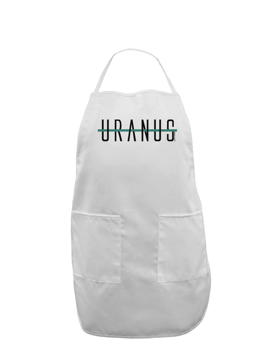 Planet Uranus Text Only Adult Apron-Bib Apron-TooLoud-White-One-Size-Davson Sales