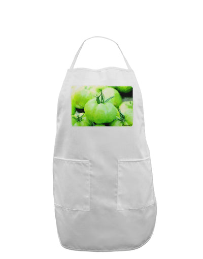 Watercolor Green Tomatoes Adult Apron-Bib Apron-TooLoud-White-One-Size-Davson Sales