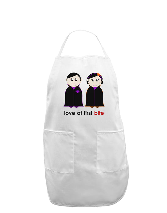 Love at First Bite Vampire Couple Halloween Adult Apron-Bib Apron-TooLoud-White-One-Size-Davson Sales