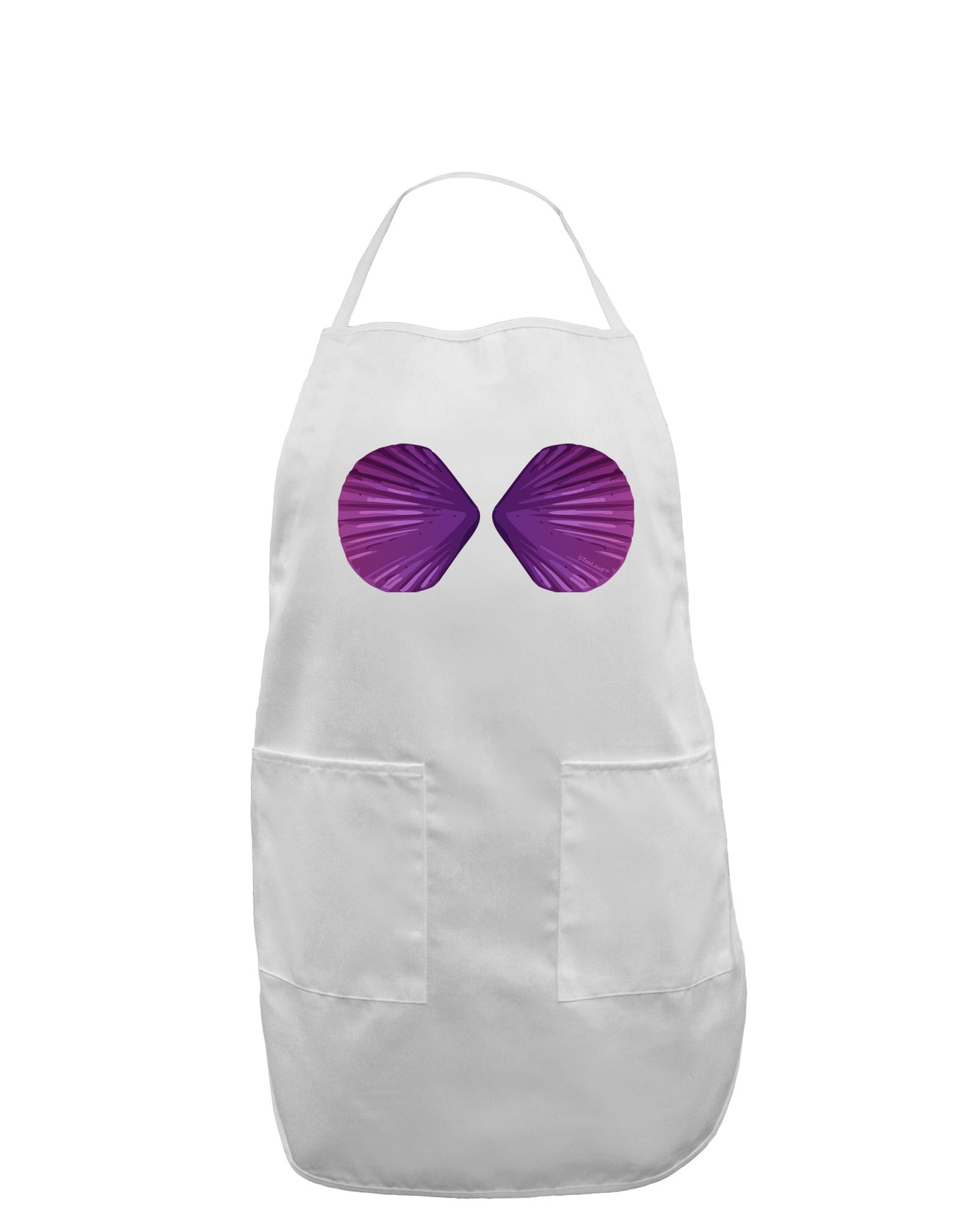 Mermaid Shell Bra Purple Adult Apron by TooLoud-Bib Apron-TooLoud-White-One-Size-Davson Sales