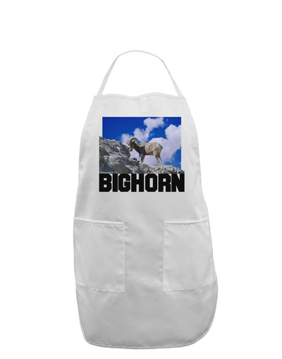 Bighorn Ram Text Adult Apron-Bib Apron-TooLoud-White-One-Size-Davson Sales