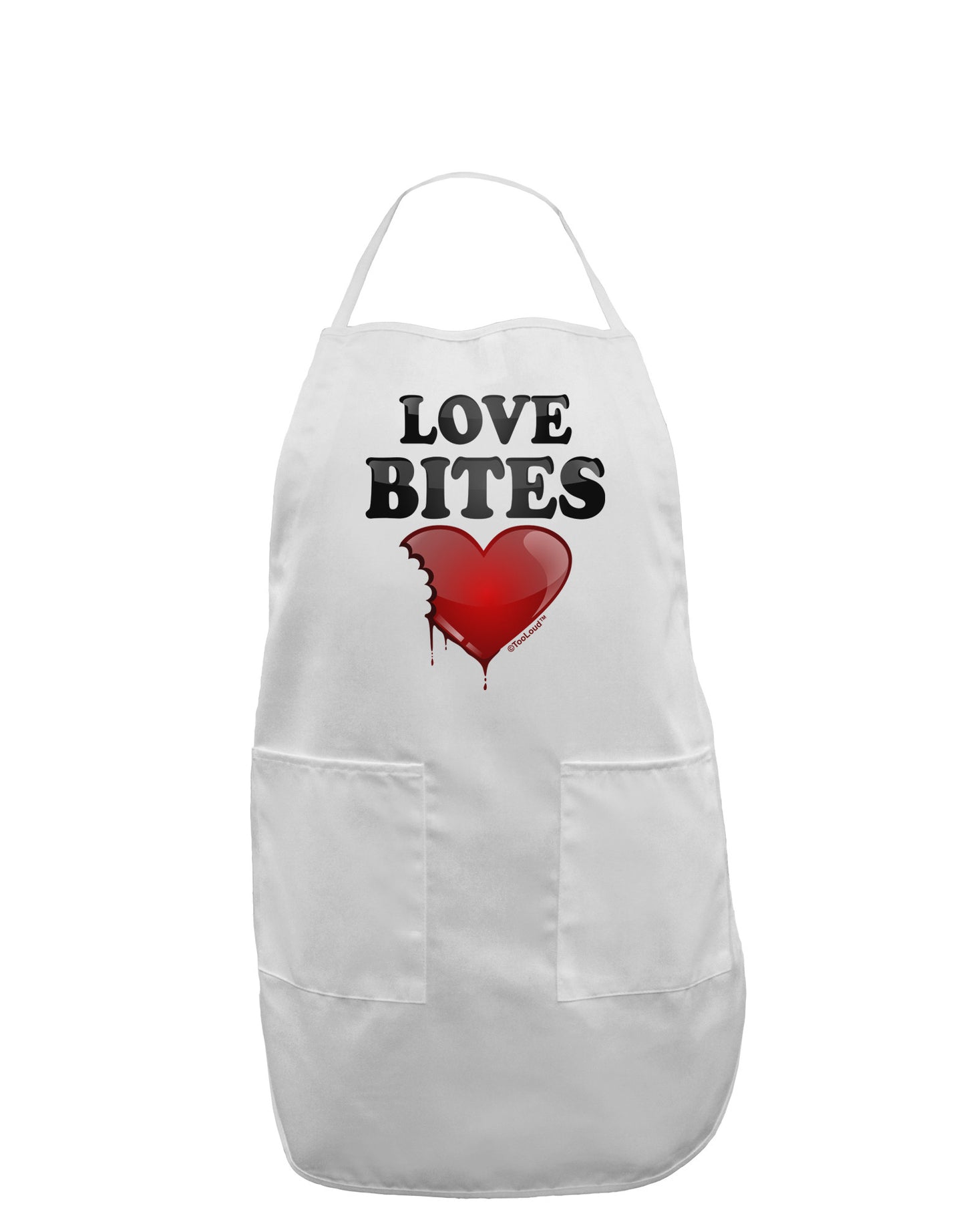 Love Bites Adult Apron-Bib Apron-TooLoud-White-One-Size-Davson Sales